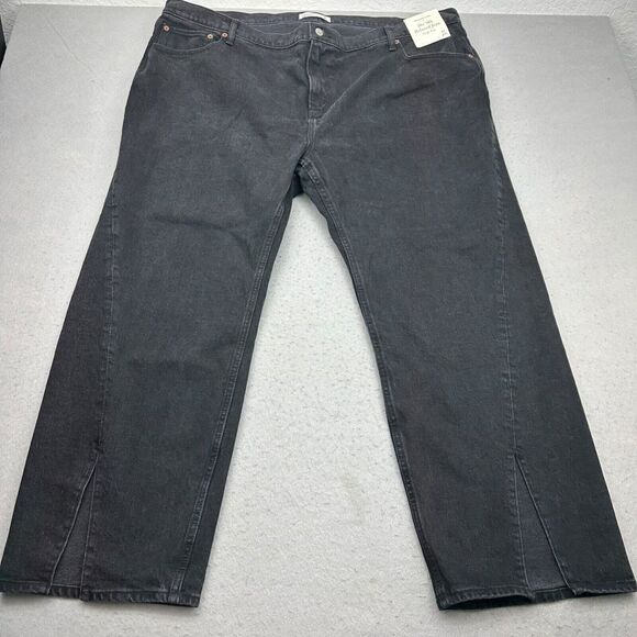 NWT Abercrombie & Fitch 90s Relaxed‎ Jeans High Rise Women's 37 24 Short Black - Picture 1 of 14
